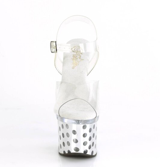 Pleaser DISCOLITE-708DOTS Sandales à plateforme Transparent Bigarré