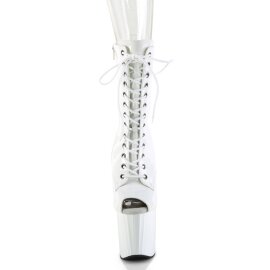 Pleaser ENCHANT-1041 Bottes à plateforme Vernis Blanc