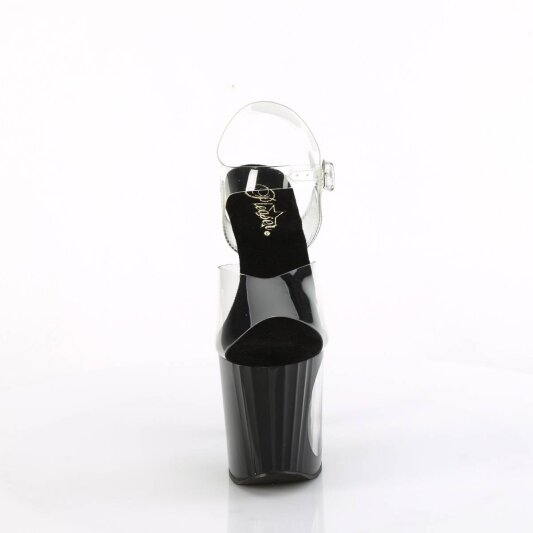 Pleaser ENCHANT-708LT-CIRCLE Sandales à plateforme Transparent Noir