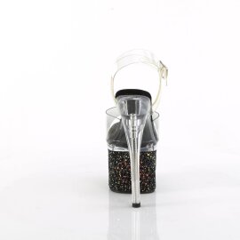 Pleaser ESTEEM-708LG Sandales à plateforme Paillettes Transparent Bigarré