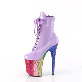 Pleaser FLAMINGO-1020HG Bottines à plateforme Vernis Paillettes Violet Bigarré