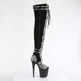 Pleaser FLAMINGO-3027SP Bottes cuissardes à plateforme Serpent Noir