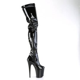 Pleaser FLAMINGO-4000 Bottes cuissardes à plateforme Vernis Noir