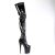 Pleaser FLAMINGO-4000 Bottes cuissardes à plateforme Vernis Noir