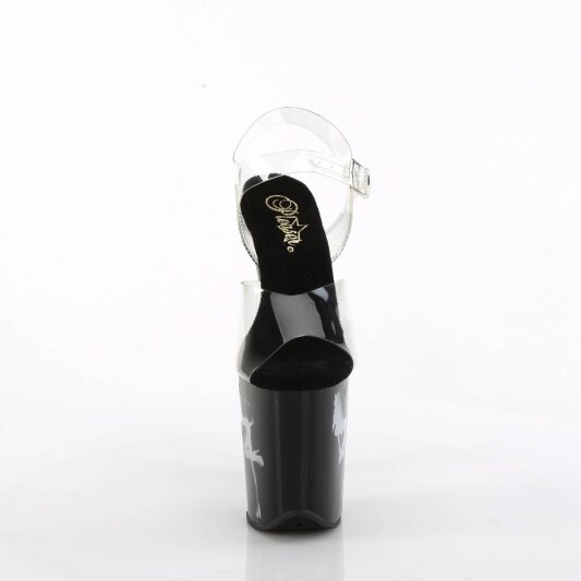 Pleaser FLAMINGO-808NLDG Sandales à plateforme Transparent Noir