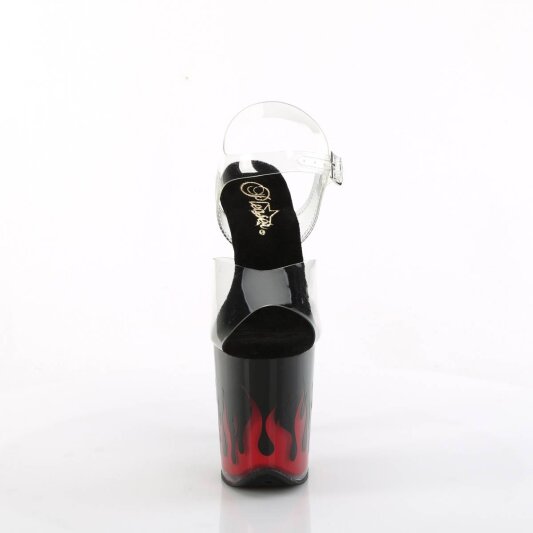 Pleaser FLAMINGO-808NLFL Sandales à plateforme Transparent Noir