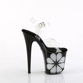 Pleaser FLAMINGO-808NLHS Sandales à plateforme Transparent Noir