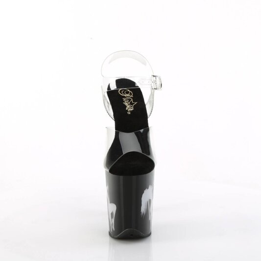 Pleaser FLAMINGO-808NLSG Sandales à plateforme Transparent Noir