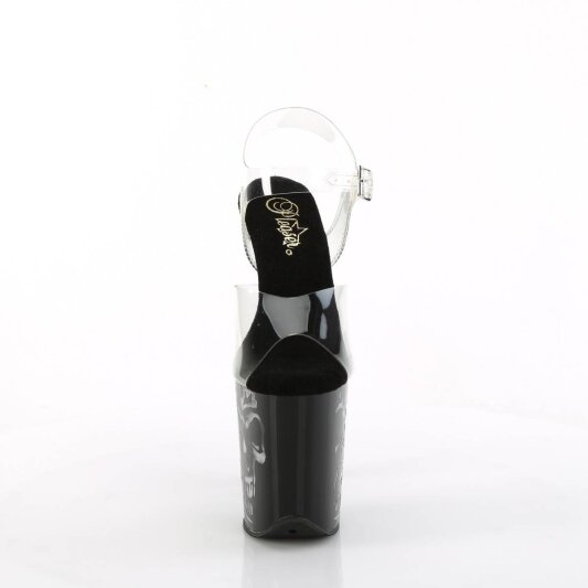 Pleaser FLAMINGO-808NLSK Sandales à plateforme Transparent Noir