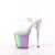 Pleaser FLAMINGO-808RG-01 Sandales à plateforme Paillettes Transparent Bigarré