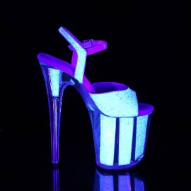 Pleaser FLAMINGO-810UVG Sandales à plateforme Paillettes Néon Rose