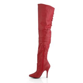Pleaser LEGEND-8899 Bottes cuissardes Cuir Rouge