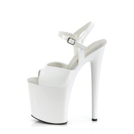 Pleaser NAUGHTY-809 Sandales à plateforme Vernis Blanc