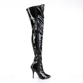 Pleaser SEDUCE-3000 Bottes cuissardes Vernis Noir