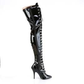 Pleaser SEDUCE-3024 Bottes cuissardes Vernis Noir
