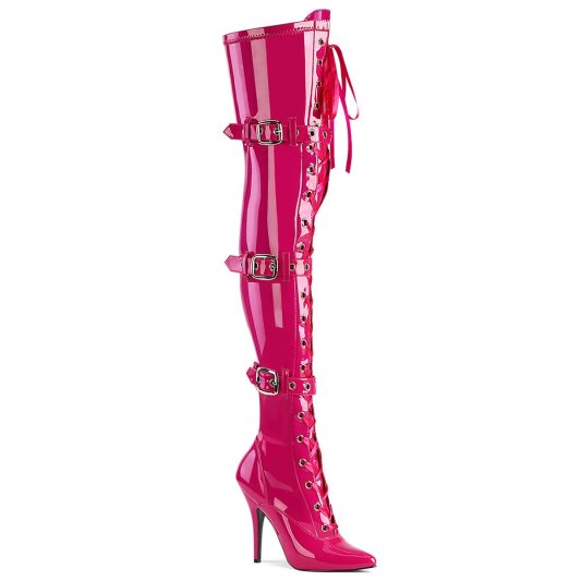 Pleaser SEDUCE-3028 Bottes cuissardes Vernis Rose