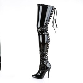 Pleaser SEDUCE-3063 Bottes cuissardes Vernis Noir