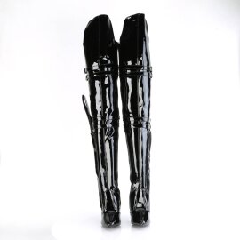 Pleaser SEDUCE-3080 Bottes cuissardes Vernis Noir