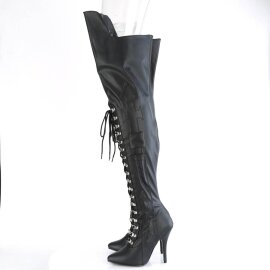 Pleaser SEDUCE-3082 Bottes cuissardes Cuir synthétique Noir