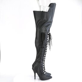 Pleaser SEDUCE-3082 Bottes cuissardes Cuir synthétique Noir