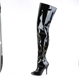Pleaser SEDUCE-4010 Bottes cuissardes Vernis Noir