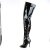 Pleaser SEDUCE-4010 Bottes cuissardes Vernis Noir