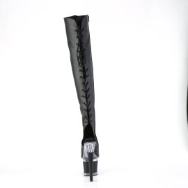 Pleaser SPECTATOR-3019 Bottes cuissardes à plateforme Cuir synthétique Noir