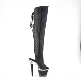 Pleaser SPECTATOR-3019 Bottes cuissardes à plateforme Cuir synthétique Noir
