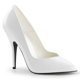 Pleaser SEDUCE-420V Escarpins Vernis Blanc EU-35/US-5