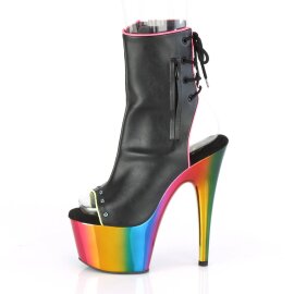 Pleaser ADORE-1018RC-02 Bottines à plateforme Cuir synthétique Chrome Noir Bigarré EU-40/US-10