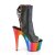 Pleaser ADORE-1018RC-02 Bottines à plateforme Cuir synthétique Chrome Noir Bigarré EU-40/US-10