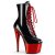 Pleaser ADORE-1020 Bottines à plateforme Vernis Chrome Noir Rouge EU-38/US-8