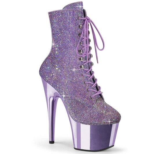 Pleaser ADORE-1020CHRS Bottines à plateforme Strass Chrome Violet EU-42/US-12