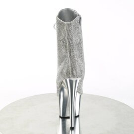 Pleaser ADORE-1020CHRS Bottines à plateforme Strass Chrome Argent EU-35/US-5