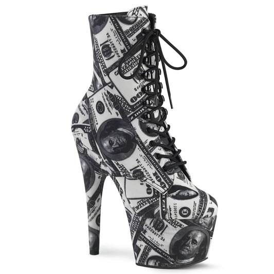 Pleaser ADORE-1020DP Bottines à plateforme Noir Blanc EU-37/US-7