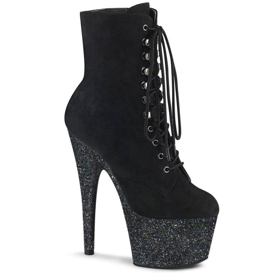 Pleaser ADORE-1020FSMG Bottines à plateforme Daim synthétique Paillettes Noir EU-36/US-6