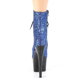 Pleaser ADORE-1020MG Bottines à plateforme Paillettes Bigarré Bleu EU-35/US-5