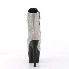 Pleaser ADORE-1020RS Bottines à plateforme Strass Argent EU-35/US-5