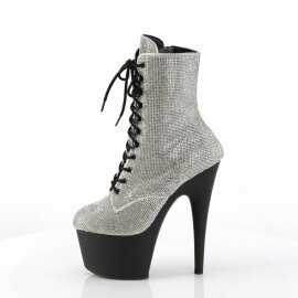 Pleaser ADORE-1020RS Bottines à plateforme Strass Argent EU-37/US-7