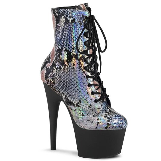 Pleaser ADORE-1020SP Bottines à plateforme Holo Serpent Argent Bigarré EU-36/US-6