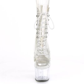 Pleaser ADORE-1021C-2 Bottines à plateforme Strass Transparent EU-39/US-9
