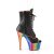 Pleaser ADORE-1021RC-02 Bottines à plateforme Cuir synthétique Chrome Noir Bigarré EU-36/US-6