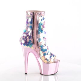 Pleaser ADORE-1031SSQ Bottines à plateforme Paillettes Chrome Rose EU-40/US-10