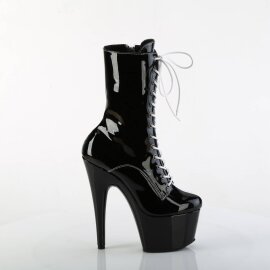 Pleaser ADORE-1040TT Bottines à plateforme Vernis Noir Blanc EU-38/US-8
