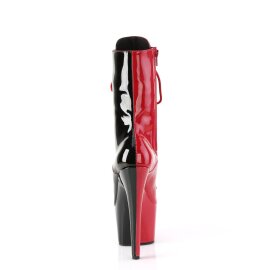 Pleaser ADORE-1040TT Bottines à plateforme Vernis Noir Rouge EU-36/US-6