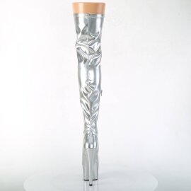 Pleaser ADORE-3000HWR Bottes cuissardes à plateforme Holo Argent EU-40/US-10