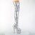 Pleaser ADORE-3000HWR Bottes cuissardes à plateforme Holo Argent EU-41/US-11