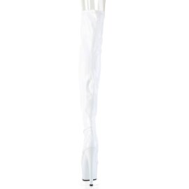 Pleaser ADORE-3000HWR Bottes cuissardes à plateforme Holo Blanc EU-42/US-12