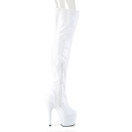 Pleaser ADORE-3000HWR Bottes cuissardes à plateforme Holo Blanc EU-42/US-12
