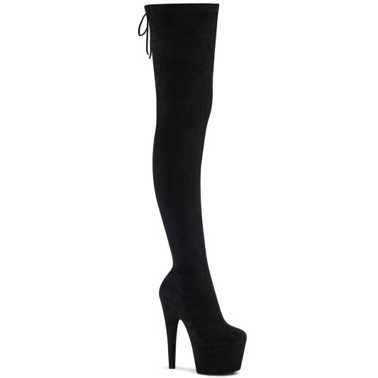 Pleaser ADORE-3008 Bottes cuissardes à plateforme Daim synthétique Noir EU-35/US-5